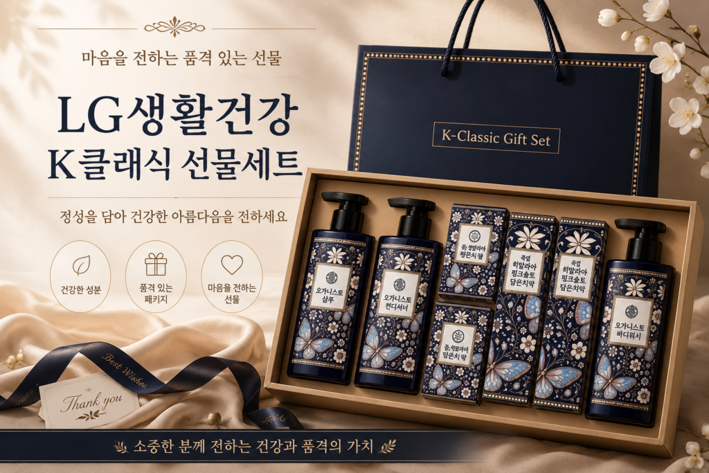 2026 추석 명절 선물 고민 끝! 부모님과 지인에게 센스 만점 소리 듣는 추천 리스트 5선 中 다섯번째 :LG생활건강 K자개 올케어세트 + 쇼핑백, 1세트 제품 이미지