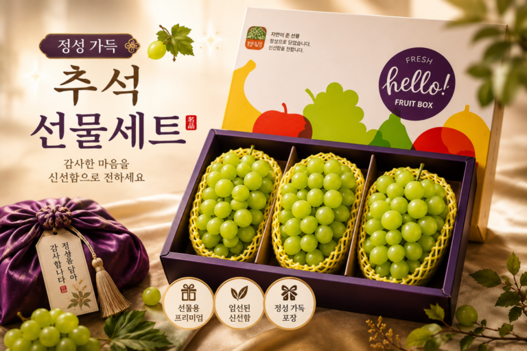 2026 추석 명절 선물 고민 끝! 부모님과 지인에게 센스 만점 소리 듣는 추천 리스트 5선  中  세번째 -명품 고당도 저탄소 샤인머스켓 3입 추석 선물세트 (2kg 내외: 650g*3입)