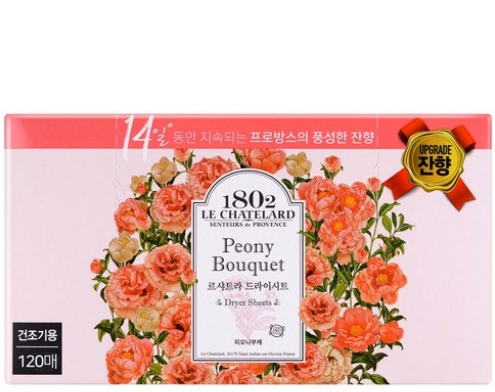 [르샤트라1802] 르샤트라1802 드라이시트 섬유유연제 피오니부케 본품 120매