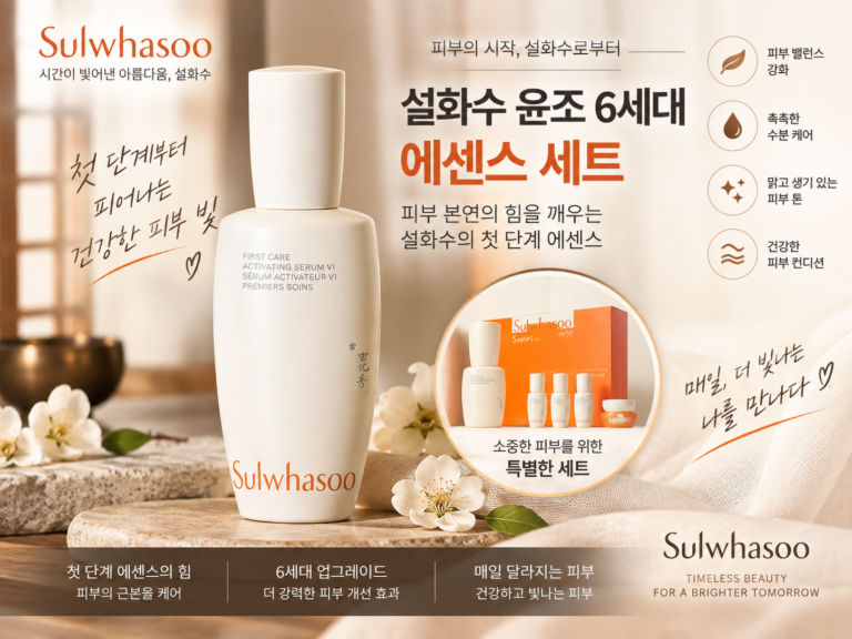 설화수 윤조 6세대 에센스 세트 90ml | 내돈내산 30대 속건조 솔직 후기 및 최저가 구성 비교